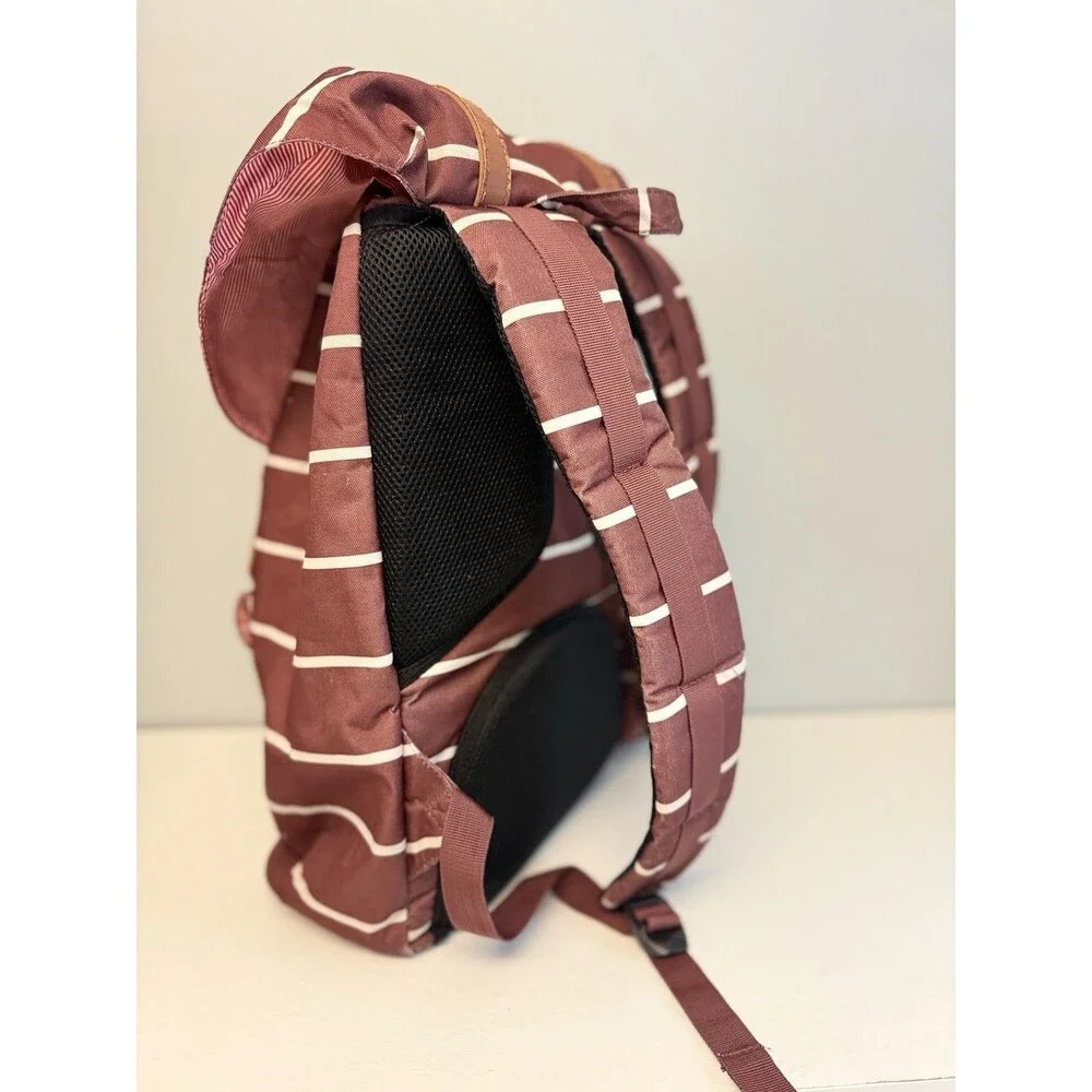 Herschel Supply Co. Little America Backpack Maroon Striped Colorblock 19